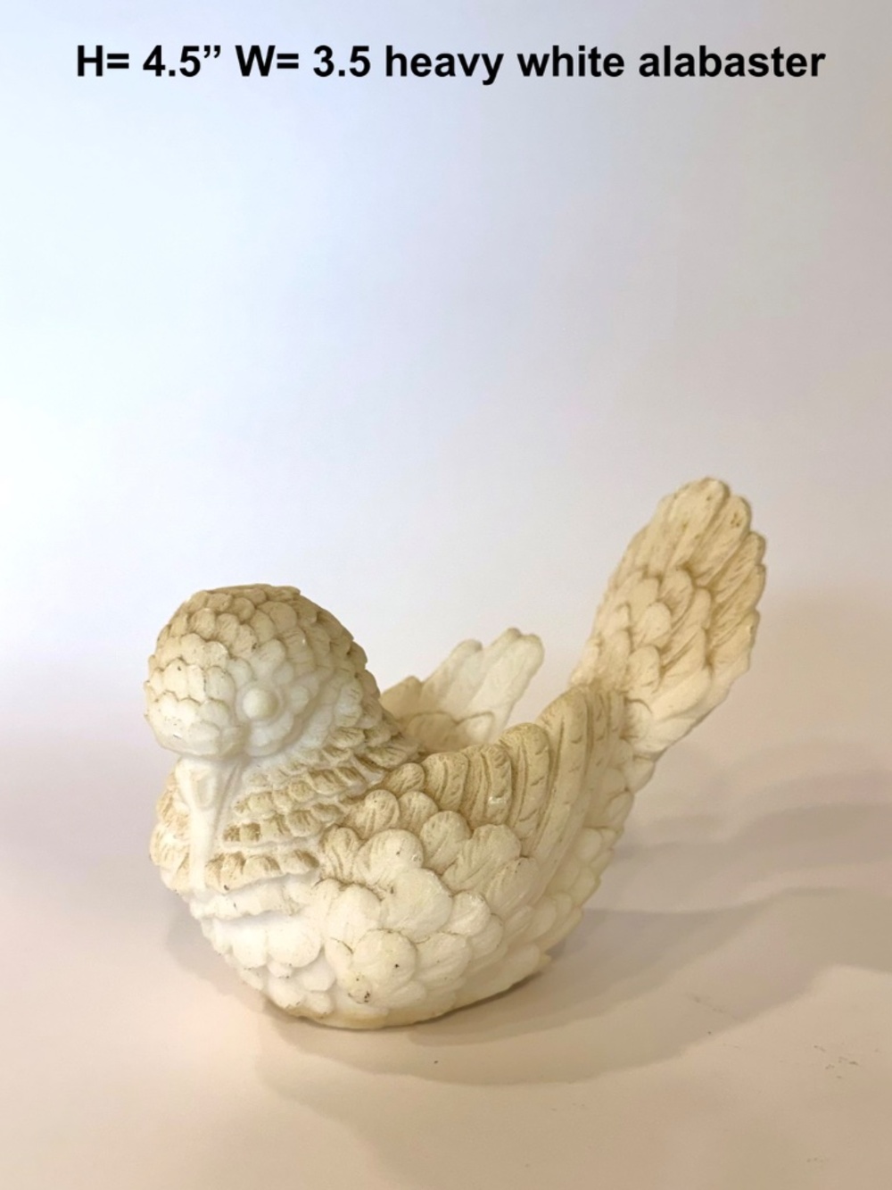 Vintage A. Santini Alabaster Dove Love Bird Figurine, Made in Italy, H= 4.5 “